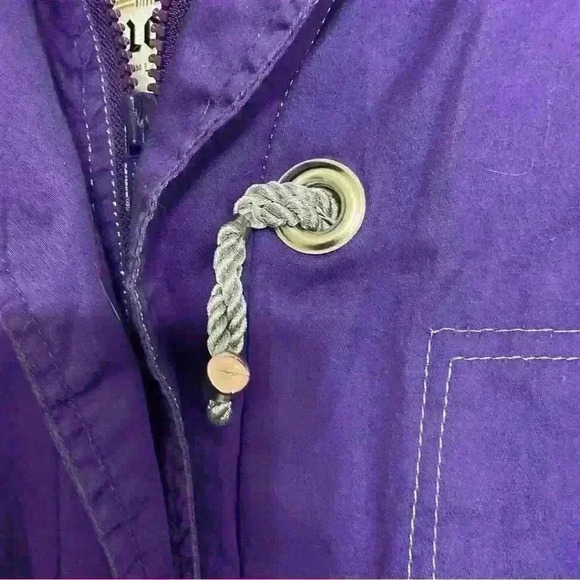 Towne by London Fog Women’s Utility Jacket Size S Purple Silver Lightweight Fall - Picture 10 of 13